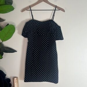 NWOT C/Meo Collective Black/White Polka Dot Mini Dress Size XXS